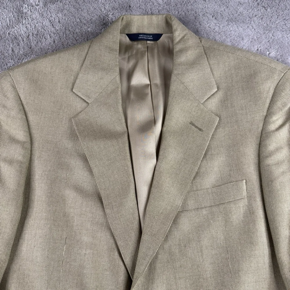 Brooks Brothers Mens 42R Tan Silk Cashmere Blazer Sport Coat 60/40 Luxury
